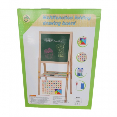 Tabla educativa reglabila din lemn, 3 in 1 sevalet, 71x51, Toyska [1]