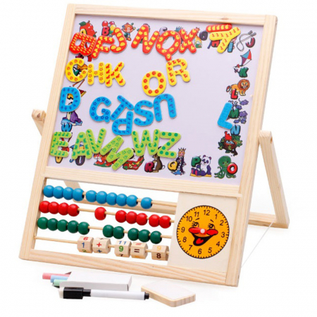 Tabla educativa din lemn, 4 in 1, 39x34 [0]