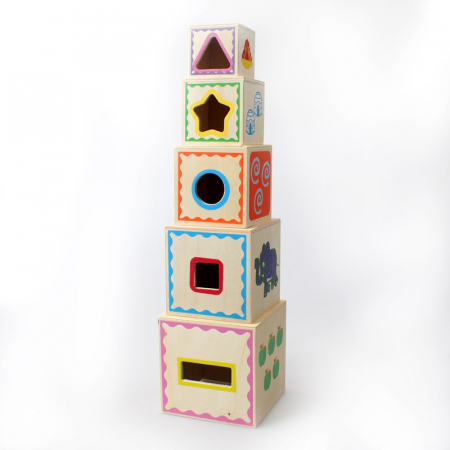 Set cuburi de lemn cu sortator Montessori [1]