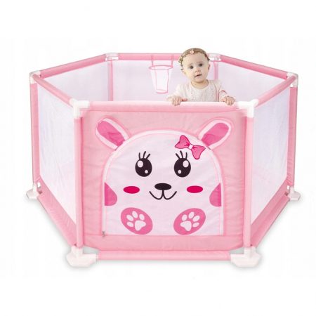 Tarc de joaca pentru bebelusi, 146x66, 50 bile, Roz [3]