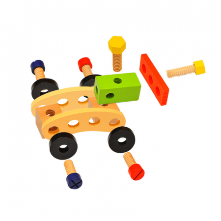 Trusa de scule din lemn Montessori, 35 piese, multicolor [2]