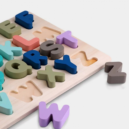 Puzzle lemn Alfabet 3D, litere mari, Toyska [3]