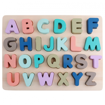 Puzzle lemn Alfabet 3D, litere mari, Toyska [0]