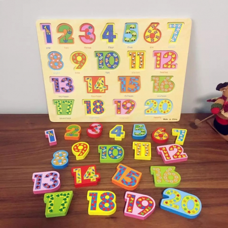 Puzzle 3D lemn numere in engleza 1-20, Toyska [1]
