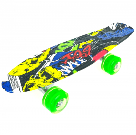 nny Board Graffiti cu roti luminoase LED, 42 cm, Verde, Toyska [0]