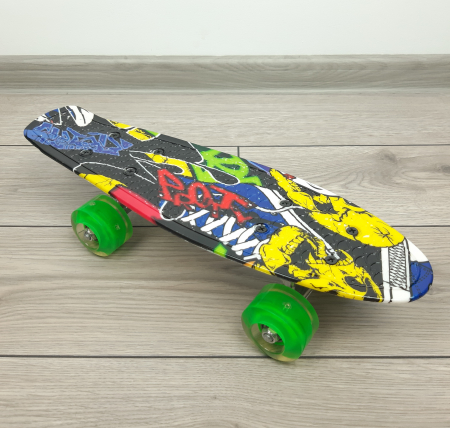 nny Board Graffiti cu roti luminoase LED, 42 cm, Verde, Toyska [2]