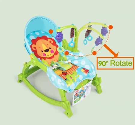 Balansoar Portabil cu vibratii Newborn to Toddler, verde [4]