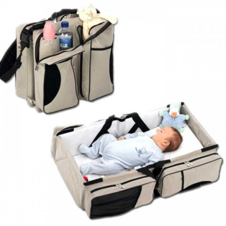 Geanta multifunctionala 3 in 1 Baby Travel, Beige, Toyska [2]