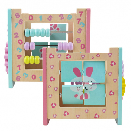 Cub lemn 5 in 1 activitati educative Turtle and Rabbit [2]