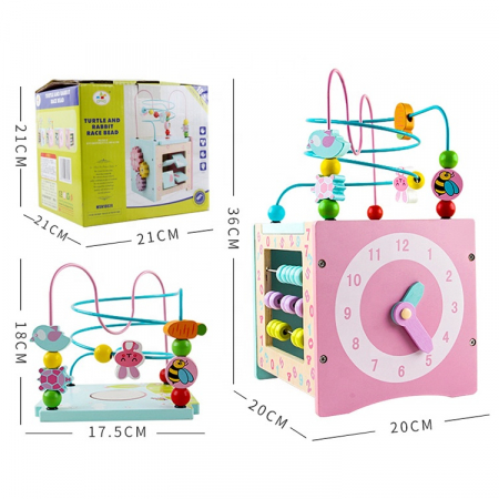 Cub lemn 5 in 1 activitati educative Turtle and Rabbit [6]