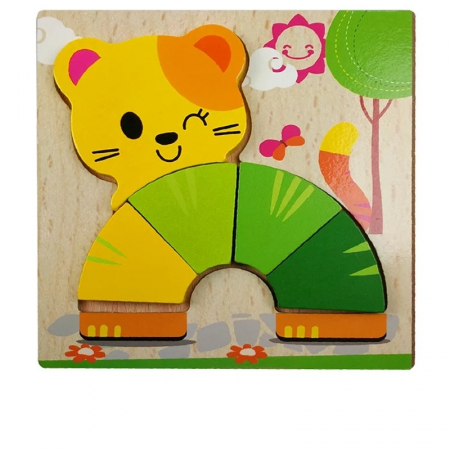 Set 4 Puzzle Incastru din lemn 3D, model E [2]