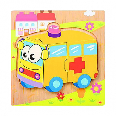 Set 4 Puzzle Incastru din lemn 3D, model G [2]