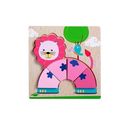 Set 4 Puzzle Incastru din lemn 3D, model B [4]