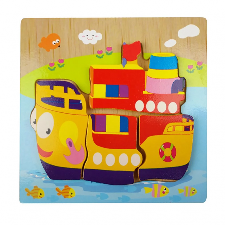 Set 4 Puzzle Incastru din lemn 3D, model L [3]