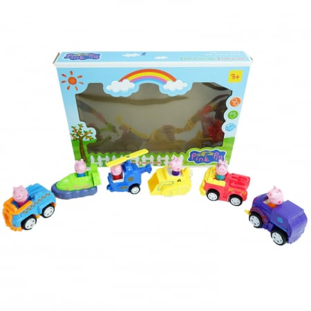Set de joaca 6 figurine Peppa Pig in masinute [1]