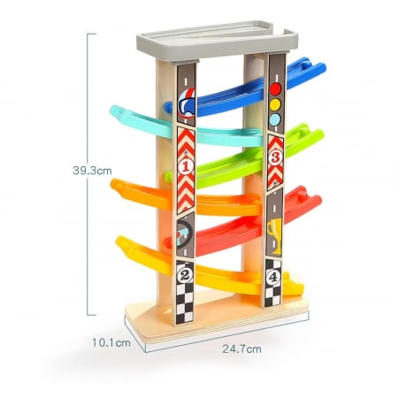 Jucarie lemn Circuit cu 6 Piste Mega Ramp Racer [4]