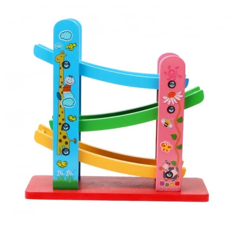 Jucarie lemn Pista de Raliu cu 3 etaje si masinute Mini [3]