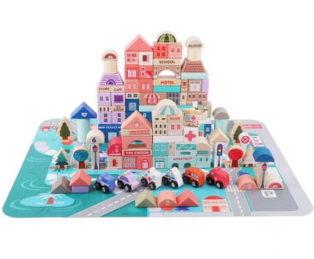 Set cuburi lemn Oraselul City Blocks, 115 piese [4]