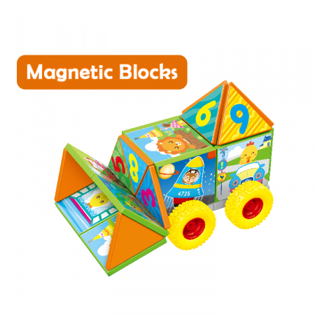 Joc constructiI magnetice si puzzle Magnetic Cubes, 40 piese, multicolor [2]