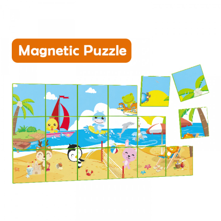 Joc constructiI magnetice si puzzle Magnetic Cubes, 40 piese, multicolor [4]