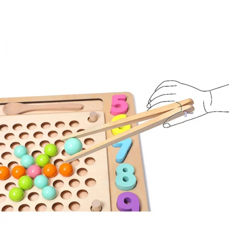Joc Montessori de indemanare Fishing Beads 4 in 1, multicolor [1]