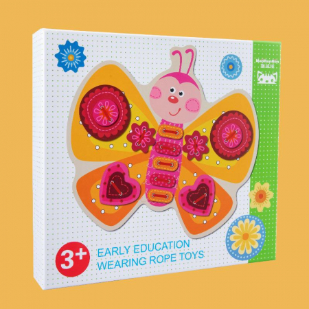Joc educativ, de insiruit, Fluturasul Vesel, din lemn, 2 planse, 40 piese [2]