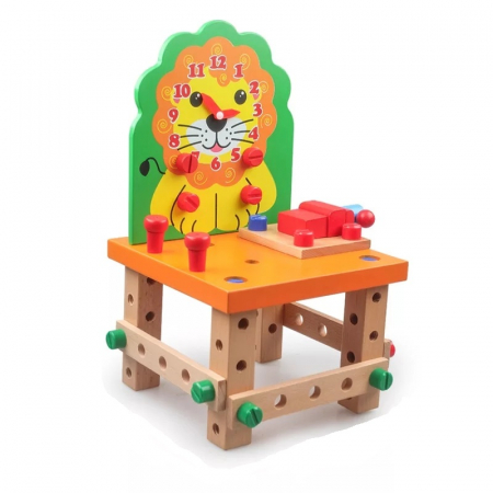 Scaun Montessori din lemn cu diferite modele de asamblare, multicolor [1]