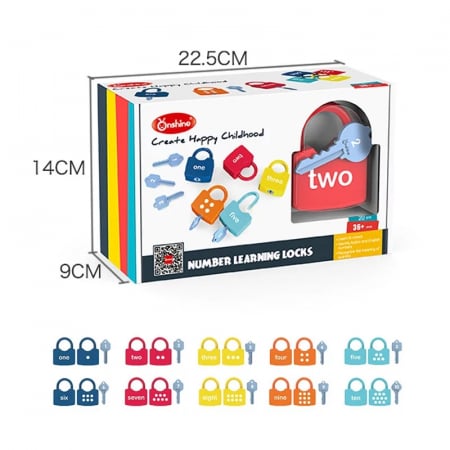 Joc Montessori Cifre cu Incuietori, 20 piese, multicolor [4]