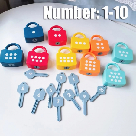 Joc Montessori Cifre cu Incuietori, 20 piese, multicolor [2]