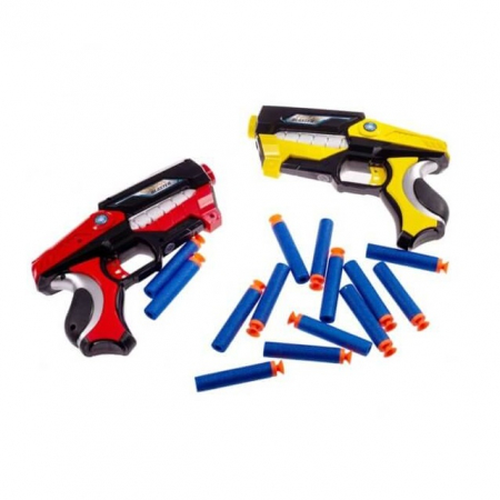 Set 2 Pistoale Space Blaster, gloante cu ventuze din spuma, multicolor [1]