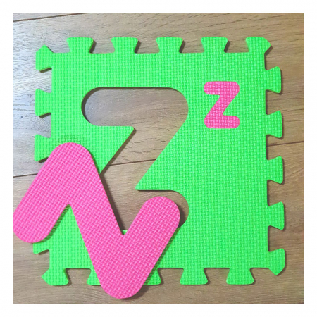 Covoras de joaca puzzle termic si educativ Alfabet, 26 piese, 30x30 cm, multicolor [2]