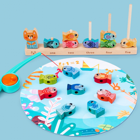 Joc educativ de Pescuit magnetic, Kitten Fishing, multicolor