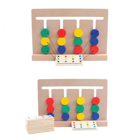 Joc lemn Montessori labirint cu asociere de culori, multicolor [5]