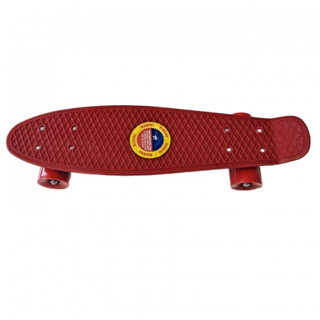Penny Board cu roti de silicon, 55 cm, Rosu [1]