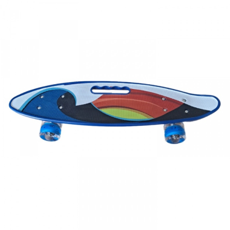 Penny Board portabil cu roti de silicon si lumini LED, 58 cm, multicolor, model A [1]