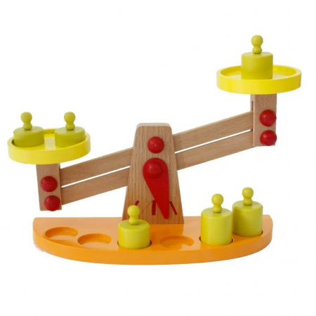 Jucarie Montessori Balanta din lemn, multicolor [0]