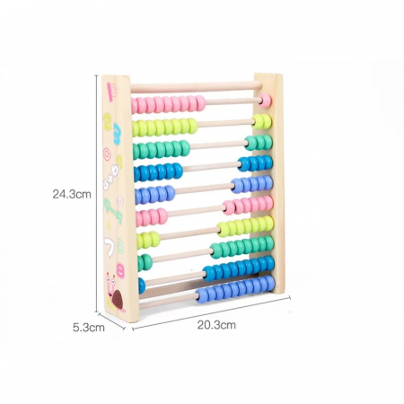 Numaratoare din lemn Abac, bile colorate, multicolor [4]