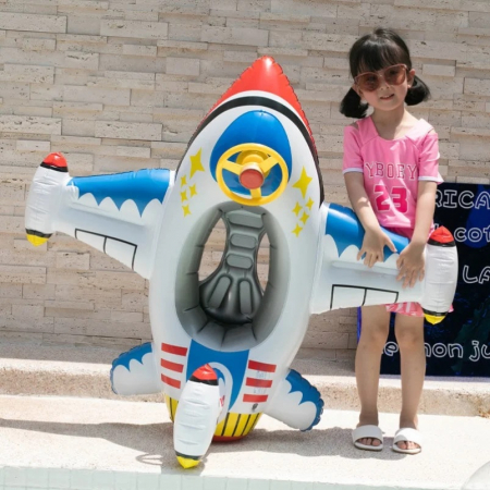 Barcuta in forma de Avion gonflabil pentru copii, 104 x 50 x 100 cm, multicolor [1]