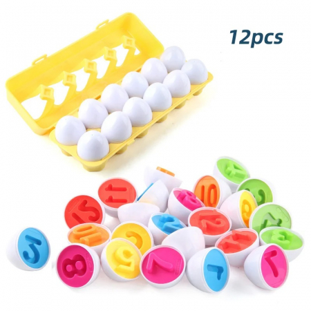 Joc Matching eggs Potriveste oua cu cifre Montessori, multicolor [3]