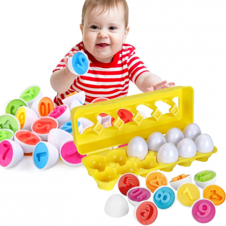 Joc Matching eggs Potriveste oua cu cifre Montessori, multicolor [2]