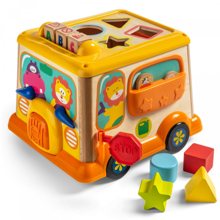 Cuburi educative - Centru activitati interactiv Primul meu Autobuz Top Bright, multicolor