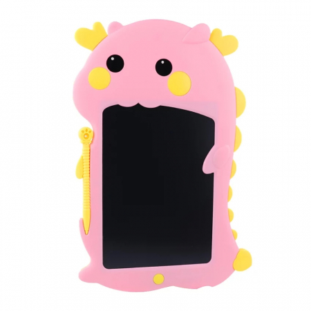 Tableta grafica LCD Dinozaur pentru notite si desene cu stergere automata 8 Inch, roz [0]