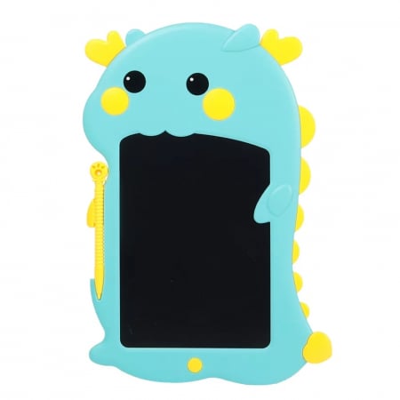 Tableta grafica LCD Dinozaur pentru notite si desene cu stergere automata 8 Inch, albastru [0]