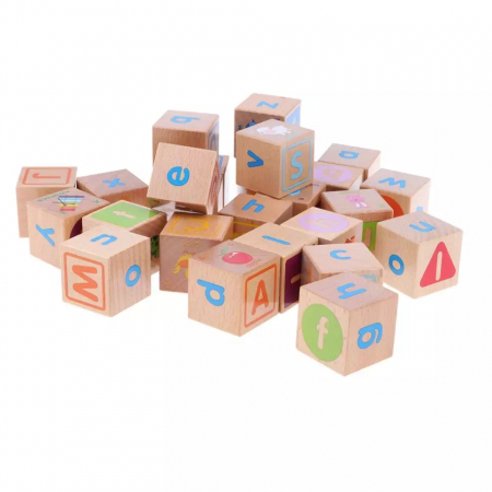 Cuburi de construit cu animale, litere si cuvinte, 26 piese [3]