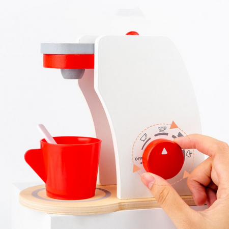 Espressor de cafea din lemn cu accesorii, multicolor [2]