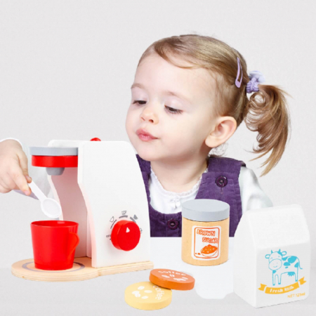 Espressor de cafea din lemn cu accesorii, multicolor [5]