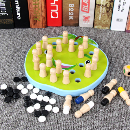 Joc Memorie si Sah din lemn 2 in 1, Memory Chess Mar, multicolor [4]