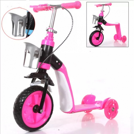 Trotineta convertibila 2 in 1, Scooter, roz [2]