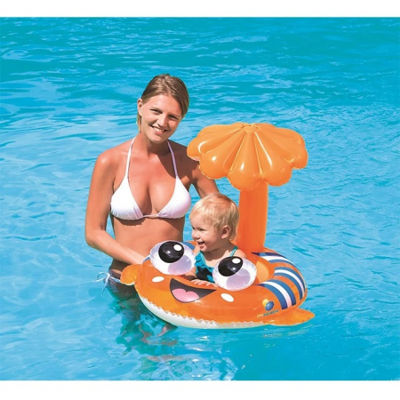 Colac de inot bebe cu acoperis Protectie solara Swim Boat, 70 x 50 cm, portocaliu [1]
