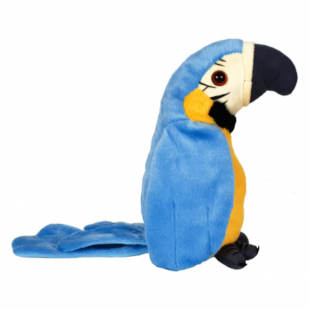 Jucarie de plus Interactiva Papagal Vorbitor, incarcare USB, 22 cm, albastru [1]